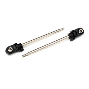 [AX7763] Shock shafts, GTX, 110mm (assembled with rod ends &amp; hollow balls) (steel, chrome finish) (2) 