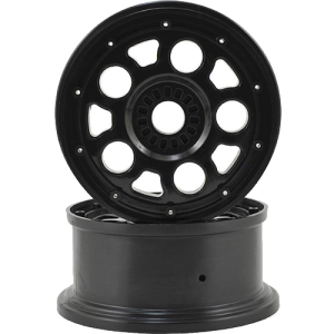 LOS45015 Wheel, Black; Beadlock, Silver (2): DBXL-E