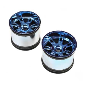 Wheel, 17mm, Blue Chrome (2): LST 3XL-E