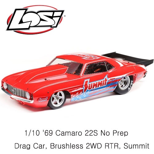 LOS03035T1 1/10 69 Camaro 22S No Prep Drag Car, Brushless 2WD RTR, Summit