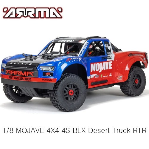 ARRMA 1/8 MOJAVE 4X4 4S BLX Desert Truck RTR, Blu/Red