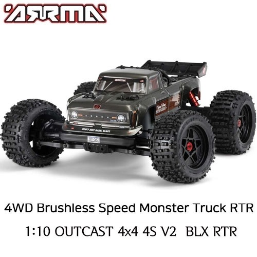 ARRMA 1:10 OUTCAST 4X4 4S V2 BLX Stunt Truck RTR, Gunmetal